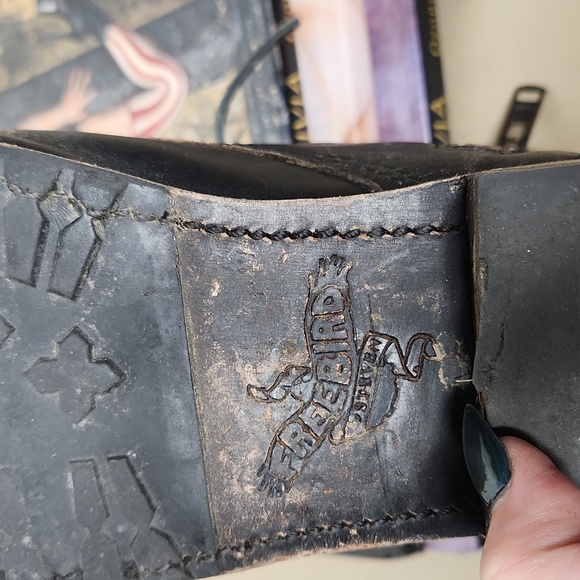 FREEBIRD by STEVEN "Manchester" Black Leather Combat Boots Women's Sz9 - Picture 6 of 7